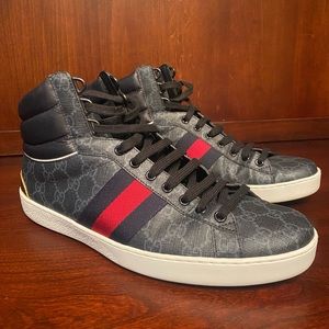 Gucci Ace GG High-Top Sneakers - Men’s Size 10.5